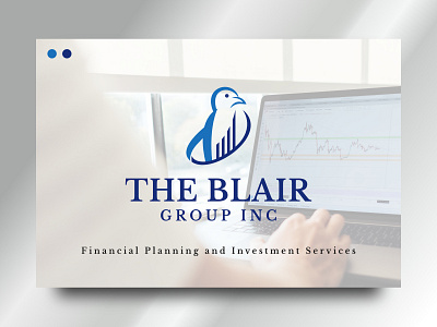 The Blair Group INC brand branding chart design finance identity logo logo design logos memorable penguin vector visual