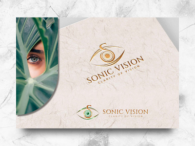 Sonic Vision art brand branding card doctor elegant eye graphic graphic design identity illustration logo logo design luxury optometry vector