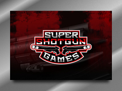 Super Shotgun app logo brand design games games logo gaming gun illustration logo maker masculine shotgun vector