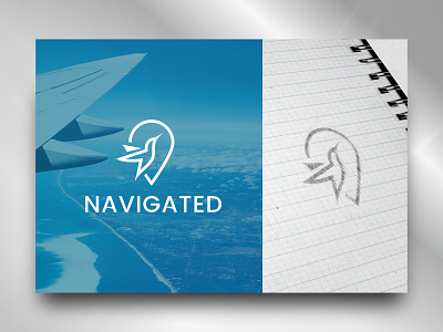 NAVIGATED 2021 bird brandinglogo clean illustration journey logo meta modern nft pin popular simple travel ui unique visual
