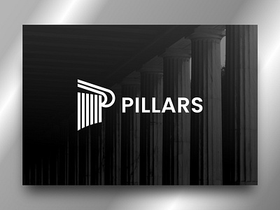 P Pillars app formal icon law legal service letter logo maker modern logo monogram p pillar print service simple symbol trend