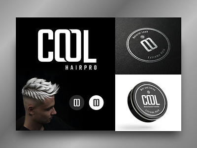 Cool Hairpro app barber cool elegant fashion icon logo maker masculine modern logo pomade simple trend typography wordmark