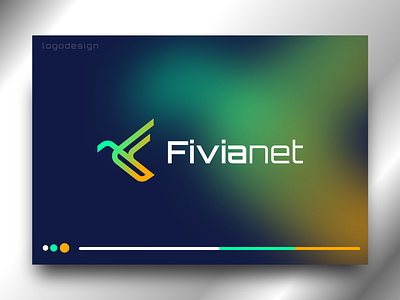 Fivianet logo app bird branding data digital creation gradient icon letter logo maker modern logo monogram simple tech technology trend web