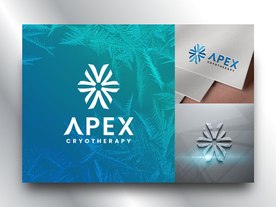 Apex Cryotherapy Logo a app branding cryotherapy letter logo maker masculine modern logo monogram peak simple snow therapy trend typography web