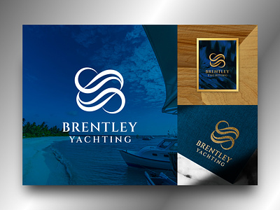 Brentley Yachting Logo app brand gradient icon letter logo maker luxury masculine modern logo monogram sea trend typography yachting