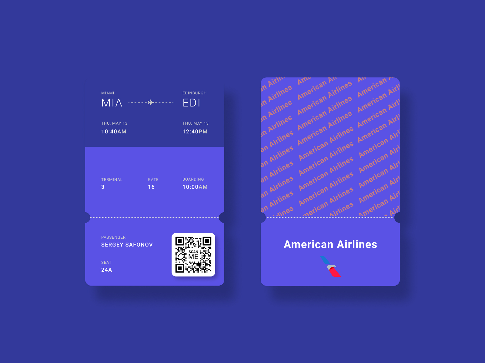 Daily Ui 024 Boarding Pass By Sergei Safonov On Dribbble