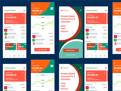Bank app screen shot app design ui ux