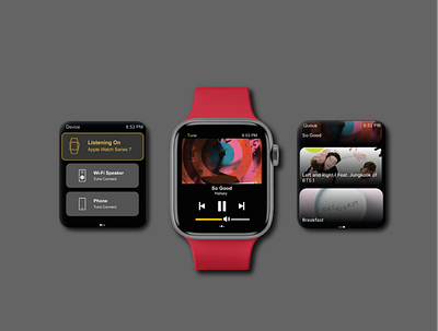 DailyUI 09 - Music Player app apple applewatch design figma illustrator multimodality product design smartwatch ui ux