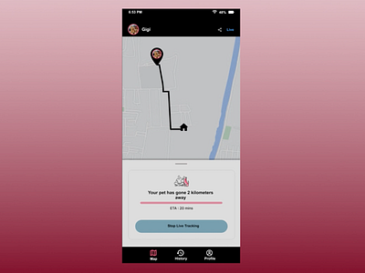 Daily UI 20- Location tracker app design location locationtracker pet pettracker product design ui ux