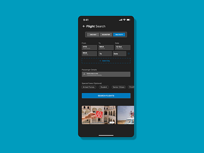 DailyUI 68 - Flight Search