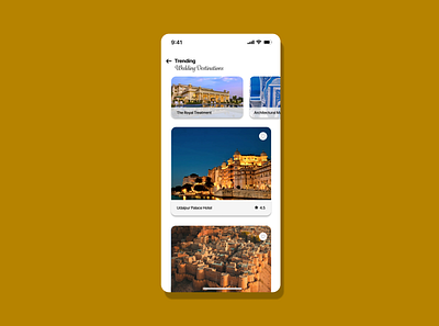 DailyUI 69 - Trending app dailyui dailyui69 design product design trending ui ux wedding destinations
