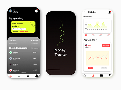 Money Tracker app UI design