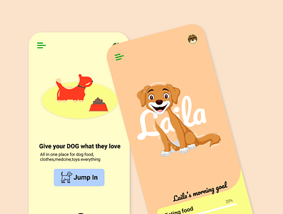 Dog care app UI appdesign design figmadesign graphic design ui uidesign uiux visualdesign webdesign