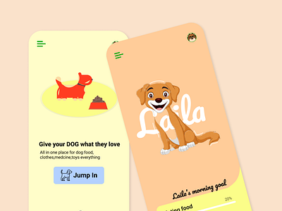 Dog care app UI