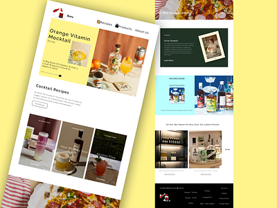 Cocktail recipe website UI/UX branding design figmadesign uidesign uiux visualdesign webdesign