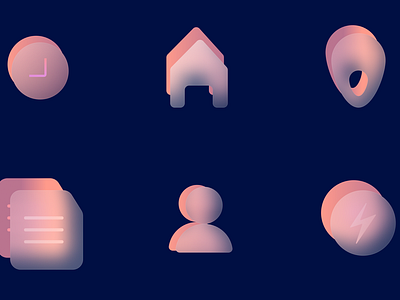 Glassmorphism Icons design