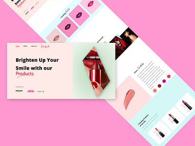 Lipstick e-commerce store design branding figmadesign illustration ui uidesign uiux visualdesign webdesign
