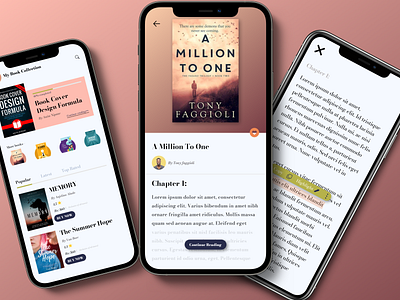Book read app UI design