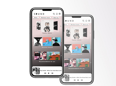 S O U N D aesthetic branding desktop illustration iphonex logo minimal mobile app design site typography uiux webdesig