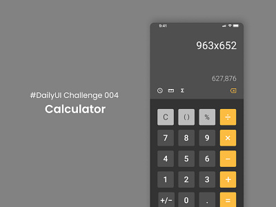 #DailyUI Challenge 004: Calculator app design calculator dailyui dailyuichallenge ui uidesign