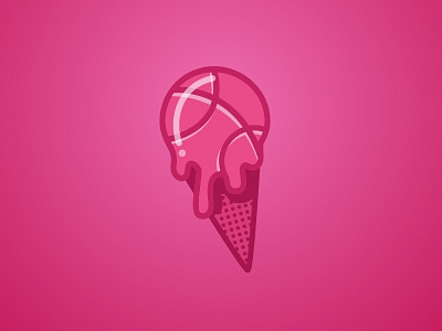 Hello Dribbble! debut dribbble first shot hello ice cream new pink sketch