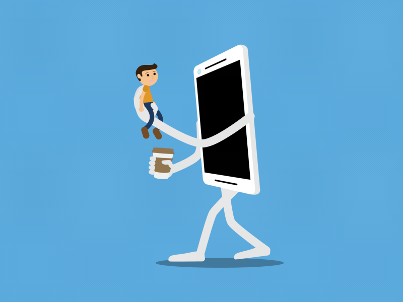 Role Reversal iphone cartoon illustration walkcycle rubberhose illustrator animation after effects