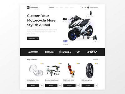 Customoto Motorcycle Custom Website Design 🏍️ bike custombike custommotorcycle design motorcycle ui ux webdesign