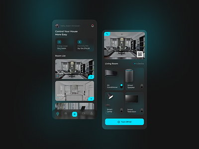 Semart Smart Home Mobile App Design 🏡 app design glassmorphism mobileapp smarthome ui ux