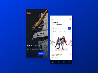 Gundam Store Mobile App Design 🤖 app gundam gunpla mobile mobileapp ui ux webdesign
