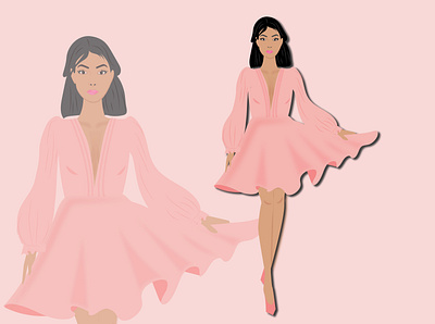 Pinkish adobe illustrator artist digitalart digitalartist fashion fashion illustrations fashionartist fashiondesign fashiondesigner graphic design illustration illustrator partywear pinkdress pinkish work working space