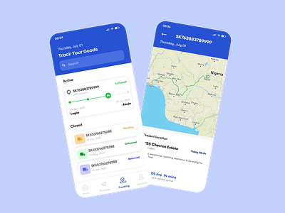 Logistics mobile app design