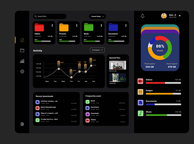 File manager dashboard branding dashboard design landing page mobile app ui web