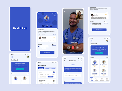 Health padi mobile app branding design doctor healthcare hospital meditech medtech mobile app ui