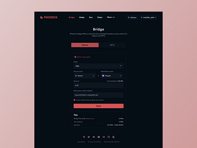 Phoenix bridge UI - Multichain crypto and NFT bridge