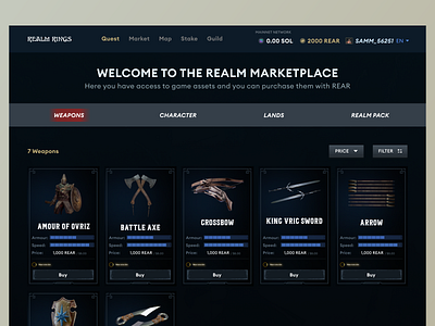 GameFi - Realm Rings marketplace