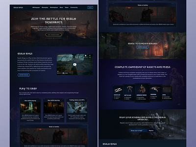 GameFi - Realm Rings Landing page