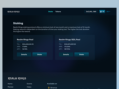 GameFi - Realm Rings staking