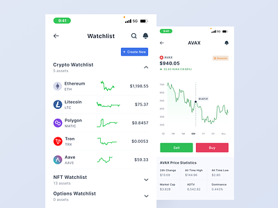 Crypto trading app - light mode blockchain crypto cryptocurrency design trading trading app ui web3