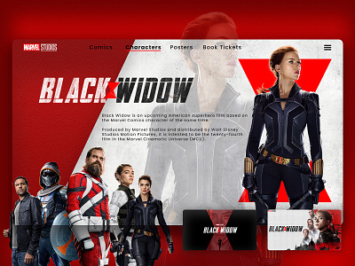 Marvel Studios - Black Window amazing black widow branding design graphic design marvel marvel comics marvel studios ui ui design uiux ux web website design