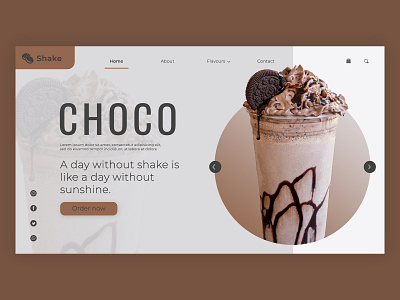 ChocoShake branding design flat graphic design illustration landing page minimal ui ui design ux vector