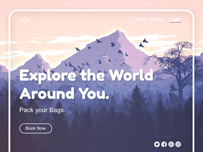 Explore the World branding design flat graphic design illustration logo minimal travel agency ui ux vector web design website design
