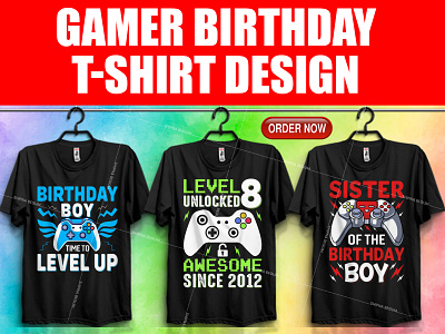 Gamer Birthday t Shirt design