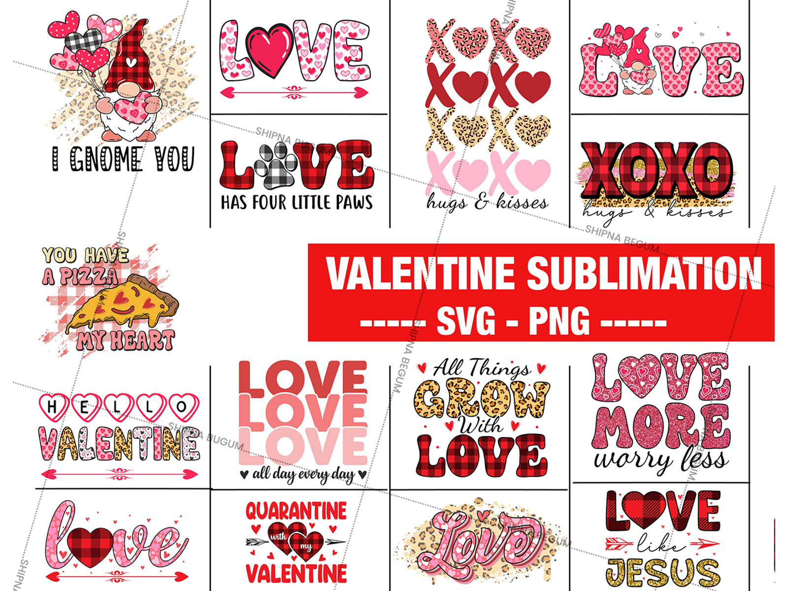 Valentine Sublimation Designs Bundle SVG PNG by Shipna Begum on Dribbble