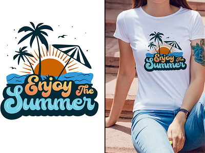 Summer day beach custom t shirt design