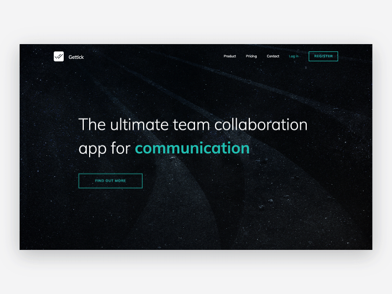🌌 Gettick: Landing page animation animation clean dark interaction landing page microsite minimal simple space white