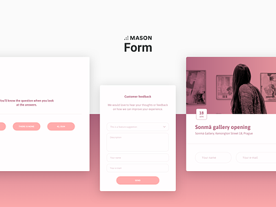 FORM - Front-end Feature Kit from Mason feedback form input minimal modal poll popup rsvp ui kit vote white