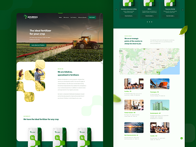 Fertilizer Distribuitor Homepage | Adubras agriculture chemical chemistry crop farm farmer fertilizer green interface leaf rural tractor ui ui design web web design