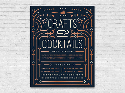 Crafts & Cocktails cocktails craft design distillery junipers loon minneapolis northeast poster