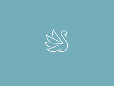 Swaning bird identity linear logo swan