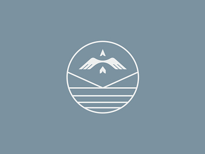 Boreal abstract arrowhead art badge boreal brand compass design identity logo north water
